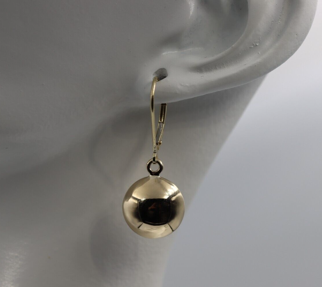 Genuine 9k 9ct Yellow, Rose or White Gold Disc Earrings 12mm Round Continental Hook Earrings