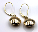 Genuine 9k 9ct Yellow, Rose or White Gold Disc Earrings 12mm Round Continental Hook Earrings