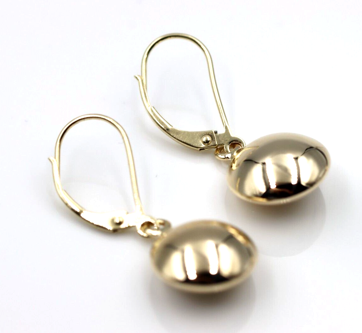 Genuine 9k 9ct Yellow, Rose or White Gold Disc Earrings 12mm Round Continental Hook Earrings