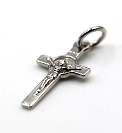 Genuine Full Solid New 9ct 9K Yellow, Rose or White Gold Catholic Crucifix Cross Pendant