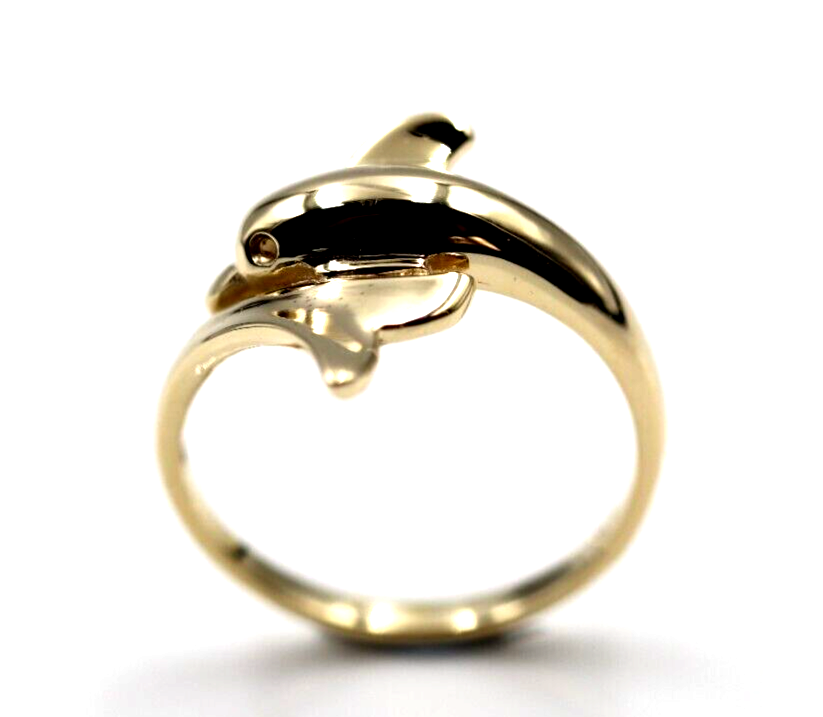 Genuine New 9ct Yellow or Rose or White Gold or Sterling Silver Dolphin Ring