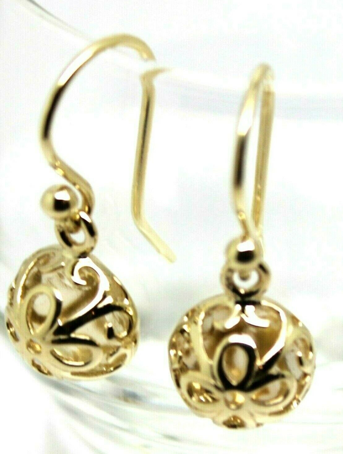 Genuine New 9ct Yellow, Rose or White Gold 10mm Half Ball Hook Filigree Earrings