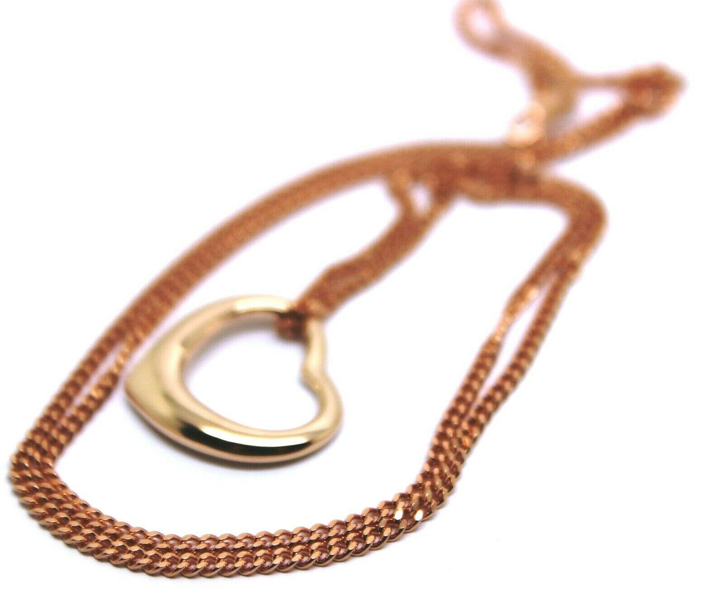 New 9ct 9kt Rose Gold / 375 Belcher Chain Necklace 44cm + Heart Pendant