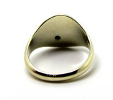 Genuine Size Q / 8 -  9ct 9k Yellow, Rose or White Gold Oval Signet Ring Size Q set with  Black Australian Blue Sapphire