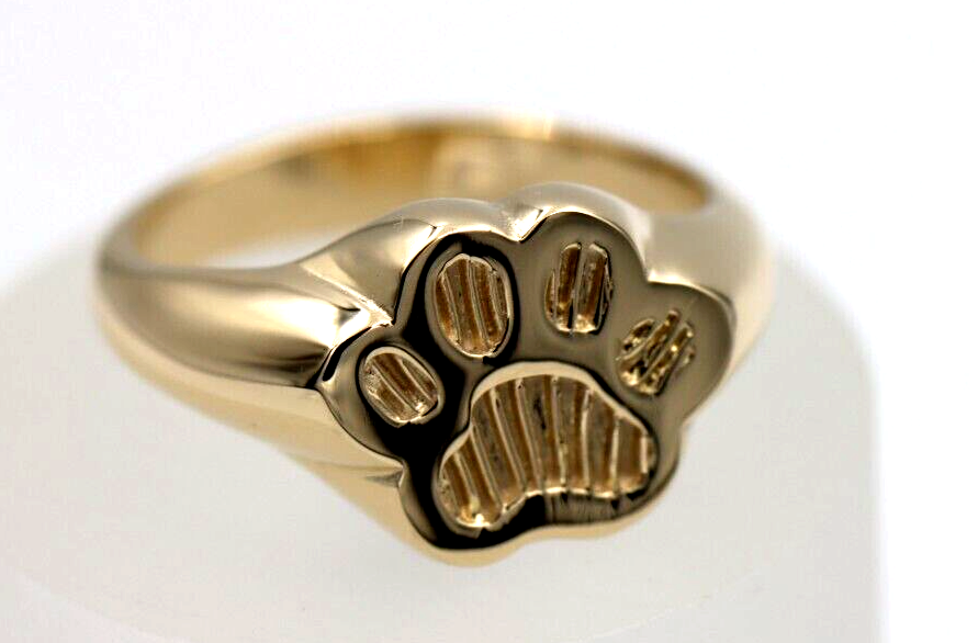 Kaedesigns New Size 7.5 / P 9ct Yellow, Rose or White Gold Dog / Animal Paw Ring