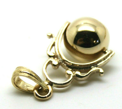 Genuine New 9ct 9K Solid Yellow, Rose or White Gold Euro 10mm Round Ball Spinner Pendant