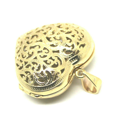 Kaedesigns 9ct 9k Yellow Gold Huge Heavy Filigree Heart Pendant Locket