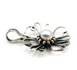 Genuine Sterling Silver Freshwater Pearl Flower Pendant *Free Express Post
