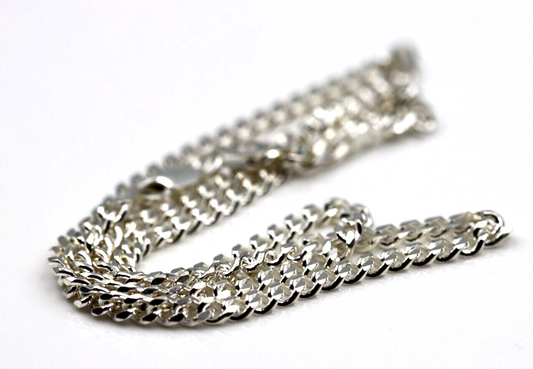 Sterling Silver 925 Kerb Curb Chain Chain Necklace 42cm Long 11.6g