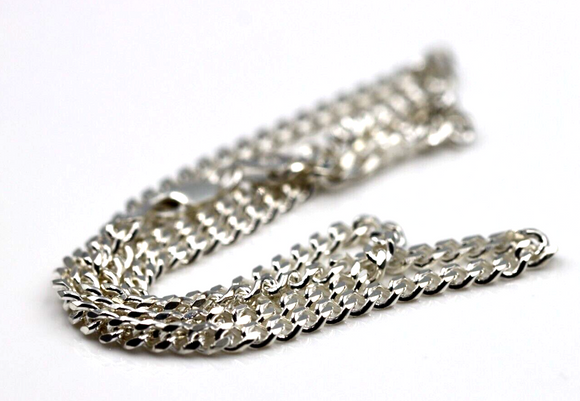 Sterling Silver 925 Kerb Curb Chain Chain Necklace 42cm Long 11.6g- Free post