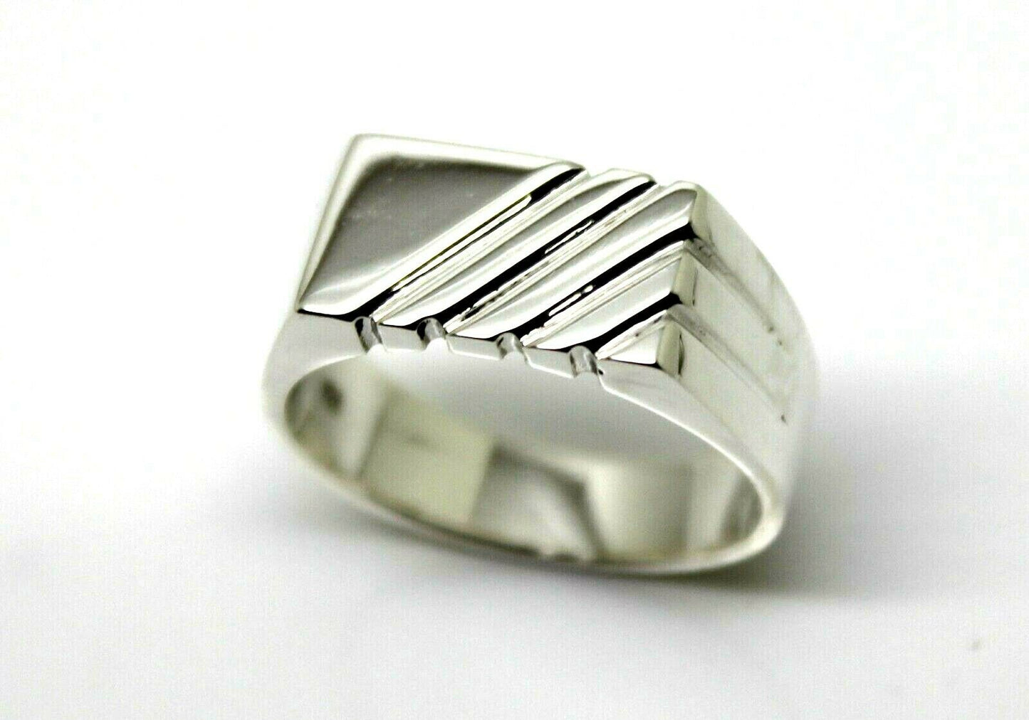 Genuine Sterling Silver 925 Mens Rectangular Signet Ring