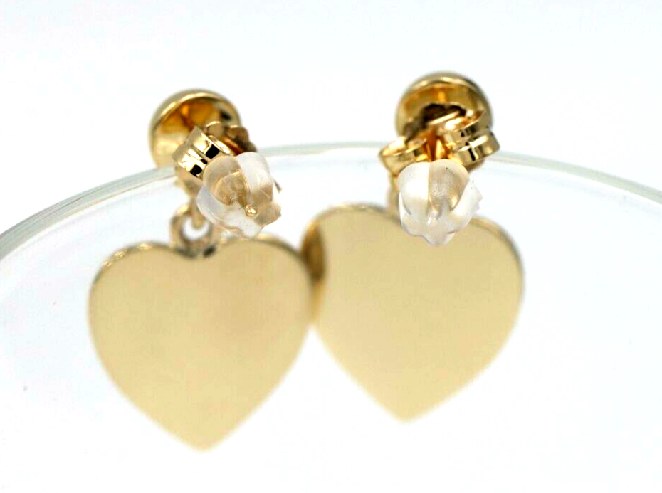 Genuine 9ct Yellow, Rose or White Gold Spinning Half Bubble Heart Stud Earrings