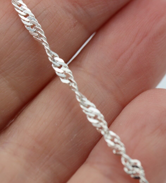 Genuine New Sterling Silver 25cm Singapore Twist Anklet
