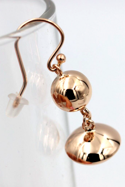 Genuine 9ct 9kt Yellow, Rose or White Gold Heavy Fancy Ball Drop Earrings