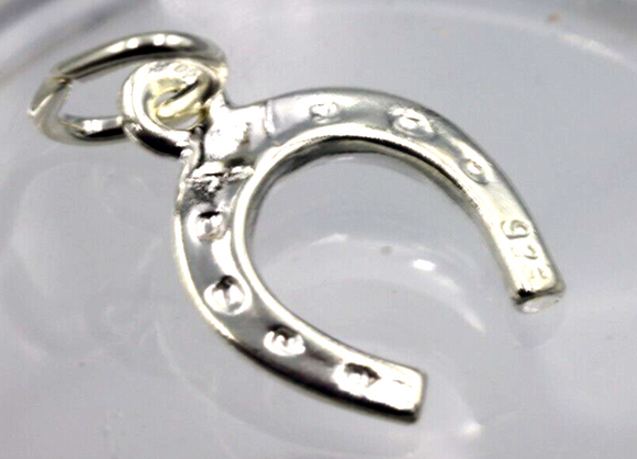 Sterling Silver Small Lucky Horse Shoe Horseshoe Charm with jump ring