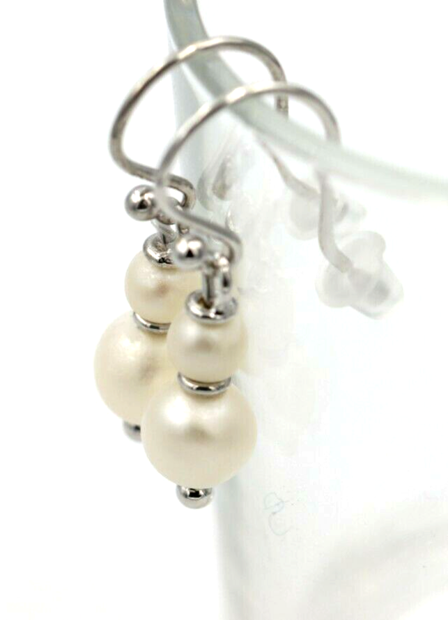 New 9ct 9k Yellow, Rose or White Gold 6mm & 8mm White Pearl With Open hooks Earrings