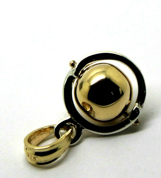 Genuine Sterling Silver & 9ct Yellow Gold Ball 8mm Ball Pendant