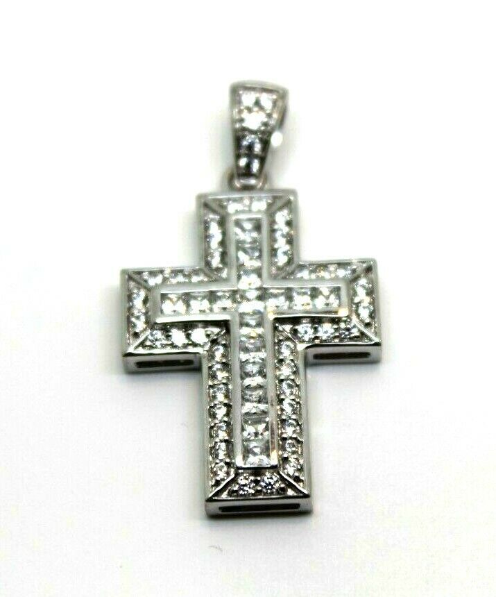 Cubic Zirconia 925 Genuine Sterling Silver Huge Cross Pendant