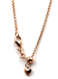 Genuine 58cm 9ct 9k Yellow or Rose Gold Ladies Fine Slider Heart Necklace Chain