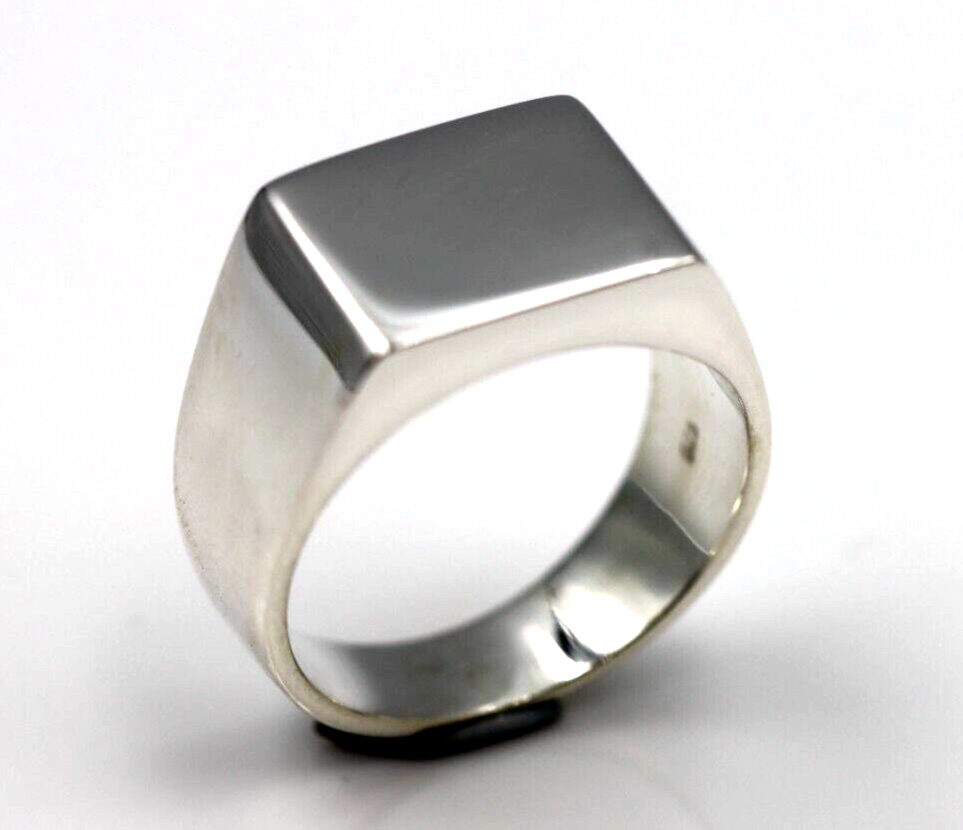 Kaedesigns Genuine Heavy Solid Sterling Silver 925 Rectangular Men Signet Ring In your ring size