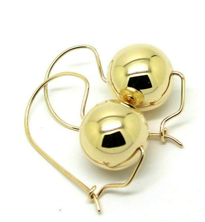 Kaedesigns, 9ct Yellow Or White Or Rose Gold 375 16mm Full Ball Hook Earrings