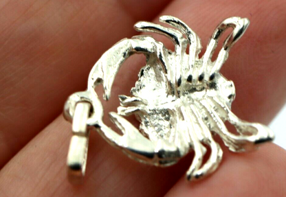 Genuine Sterling Silver 925 Solid Crab Pendant / Charm