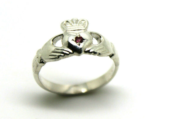 Kaedesigns New Sterling Silver 925 Ruby (Birthstone July) Claddagh Ring