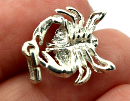 Genuine Sterling Silver 925 Solid Crab Pendant / Charm