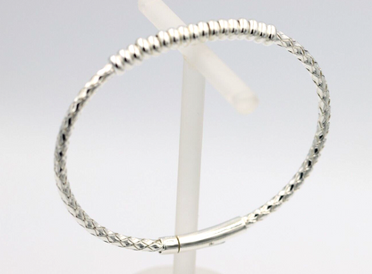 Genuine New Sterling Silver 925 Fancy Braided Bracelet / Bangle