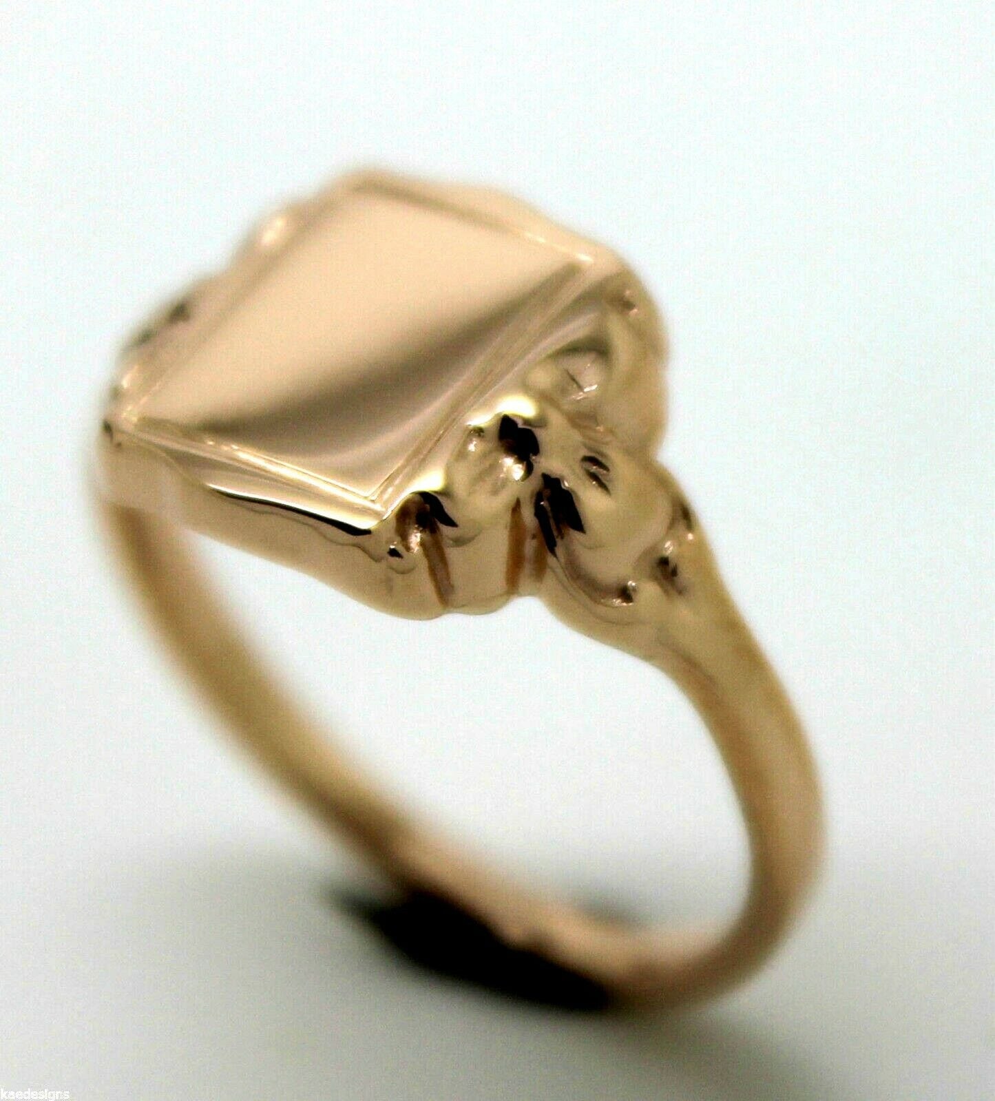 Kaedesigns, Genuine Solid 9ct 9kt Genuine Solid Yellow, Rose or White Gold Signet Ring in your size