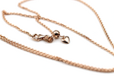 Genuine 46cm 9ct 9k Yellow or Rose Gold Ladies Fine Slider Heart Necklace Chain