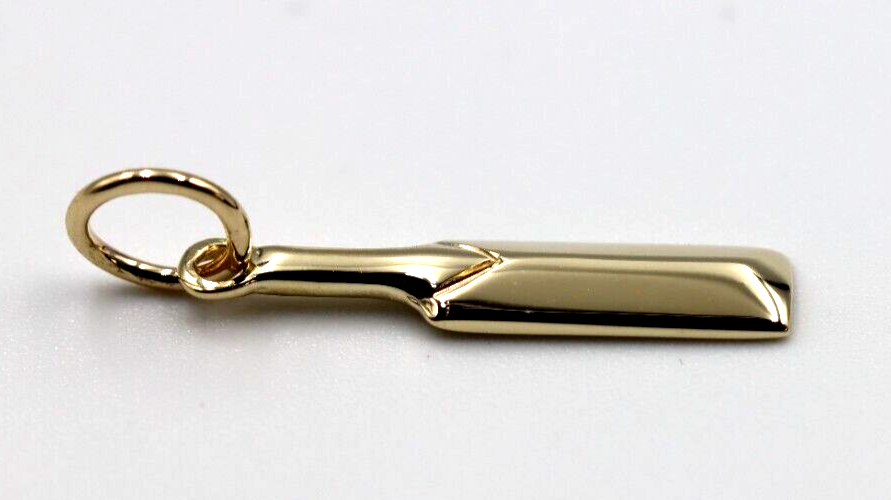 Kaedesigns, Genuine New 9ct 375 Yellow, Rose or White Gold Solid Cricket Bat Pendant / Charm