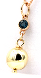 9ct Genuine Rose / Yellow Gold London Blue Topaz Ball Round Circle Pendant