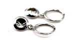 Sterling Silver Hoop Huggies 925 Lightweight Earrings Solitaire CZ - Free post