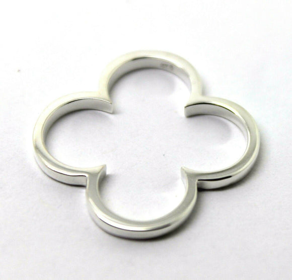 Kaedesigns Solid Sterling Silver Large Four Leaf Clover Pendant - Free post