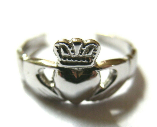 Solid Sterling Silver 925 Irish Claddagh Toe Ring