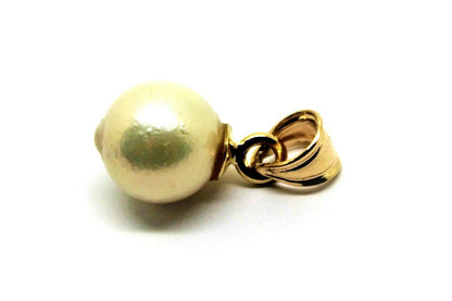 Genuine New 9ct Solid Yellow, Rose or Gold 12mm White Pearl Ball Pendant