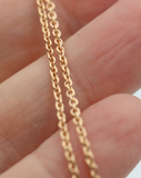 Genuine Sterling Silver Rose Gold Triple Plated Cable Chain Necklace