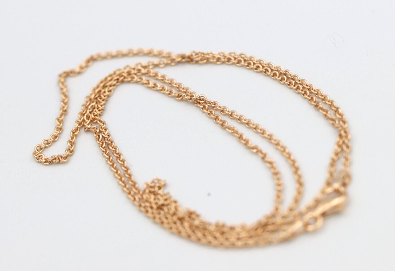 Genuine Sterling Silver Rose Gold Triple Plated Cable Chain Necklace