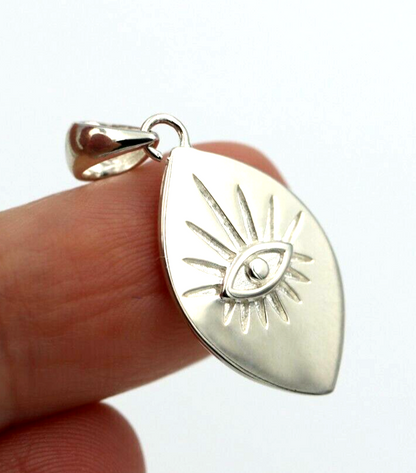 Genuine Sterling Silver 925 Greek  Eye Charm / Pendant