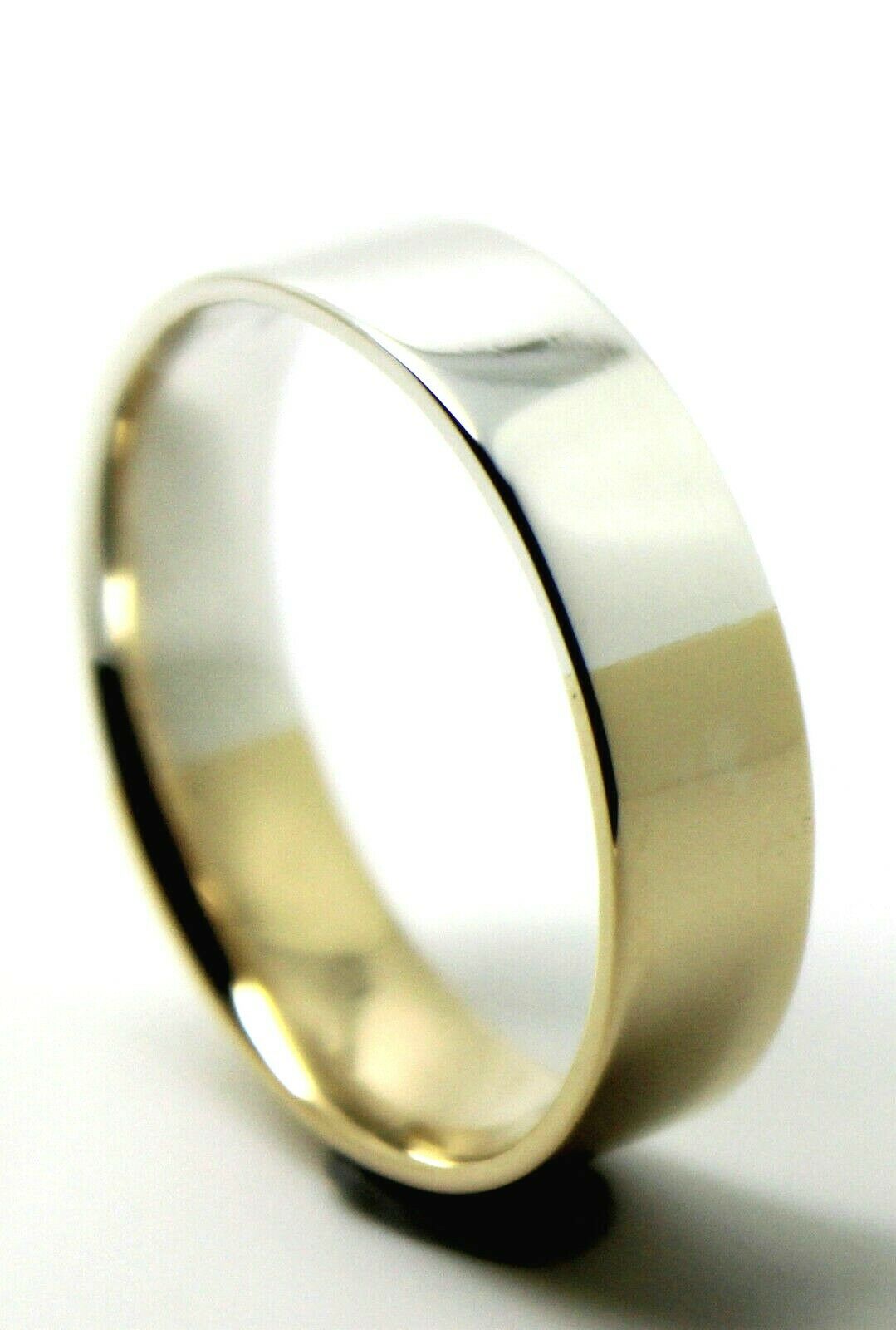 Genuine 9ct Yellow Gold & Sterling Silver 6mm Band Ring Size X