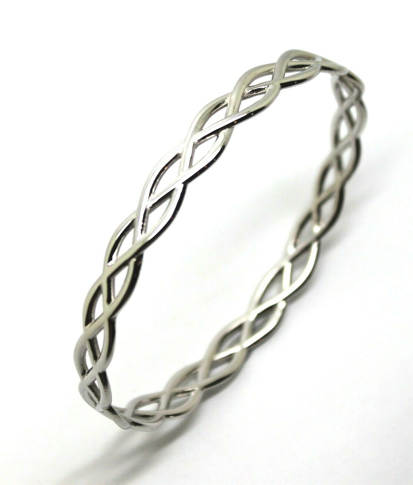 Solid Genuine 375 9ct 9kt Yellow, Rose or White Gold Celtic Knot Oval Bangle  7.1cm X 5.9cm