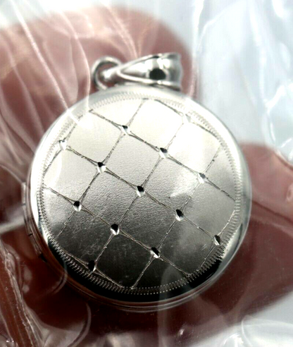 Genuine Sterling Silver Crisscross Locket Pendant With 2 Photos