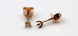 18ct 750 Rose Gold Post Butterflies and setting for 3mm Claw Setting Earrings