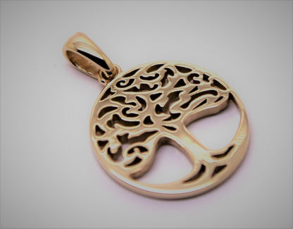 Kaedesigns New Genuine 9ct Yellow, Rose or White Gold Oval Filigree Tree Of Life Pendant