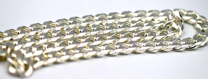 Sterling Silver Diamond Cut Heavy Kerb Curb Chain Chain Necklace 50cm 67gms