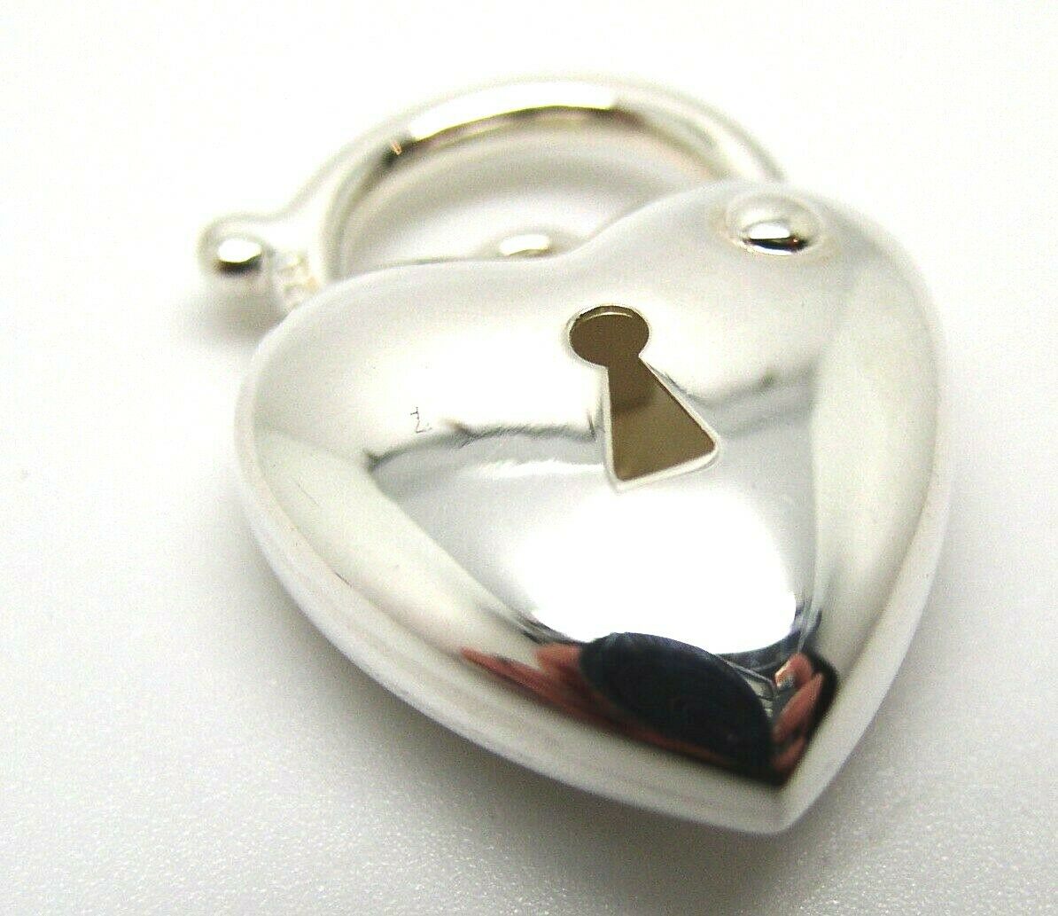 Kaedesigns Sterling Silver 925 Bubble Heart Padlock Pendant 18mm