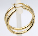 Genuine 9ct Yellow, Rose or White Gold Ball 31mm Hoop Earrings