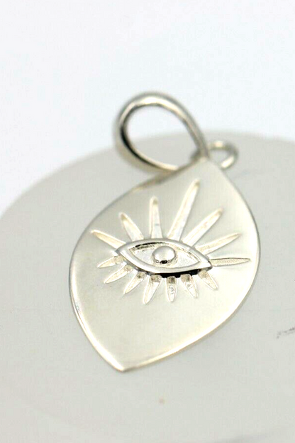 Genuine Sterling Silver 925 Greek  Eye Charm / Pendant