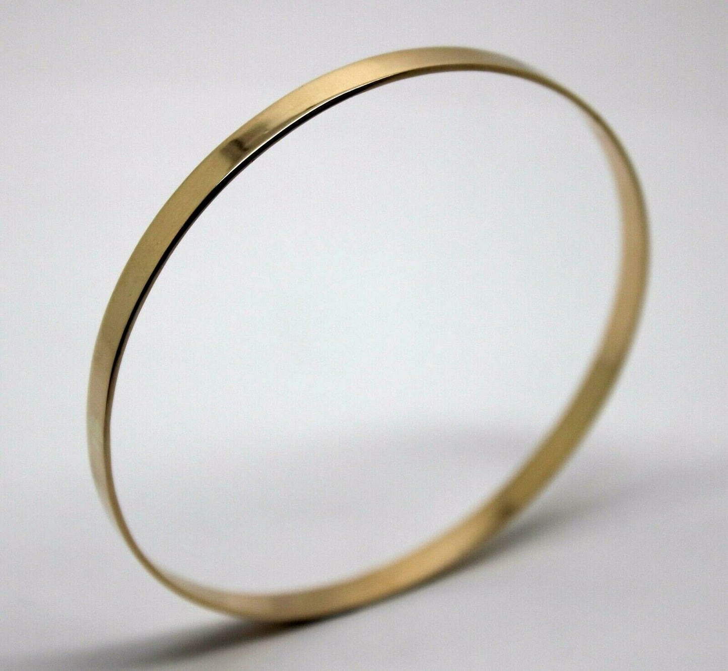 Kaedesigns New FULL Solid 9ct Yellow, Rose or White gold 4mm wide Flat bangle 65mm